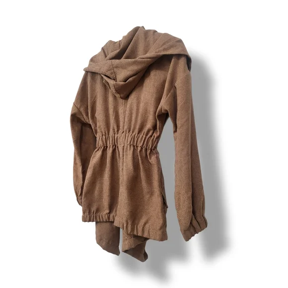 🌿NWT HYFVE Tan Cinch Waist Women's Small Cavender’s Boho Chic Fall Coat - Picture 8 of 14